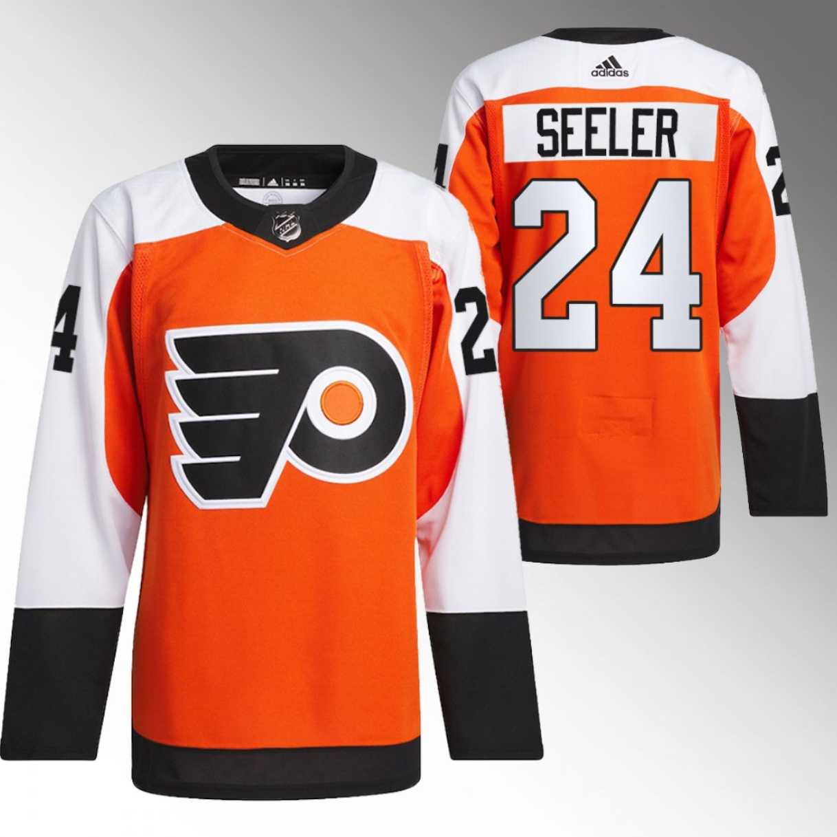 Mens Philadelphia Flyers #24 Nick Seeler 2023-24 Orange Stitched Jersey Dzhi